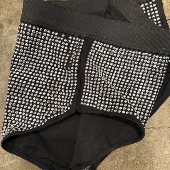 Kikiriki Punk Rock Studded Booty Shorts \\ Size Large // Black, silver - Picture 7 of 7